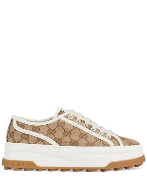 gucci original gg canvas trainers|Gucci canvas reweb sneakers.